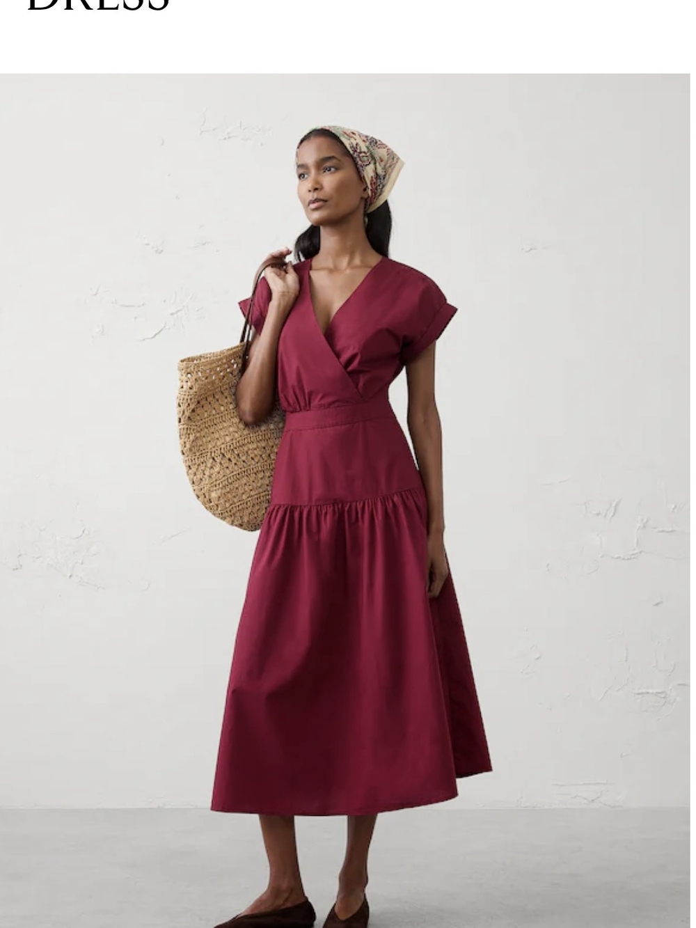 Banana Republic Women's Poplin Surplus  Midi Dress